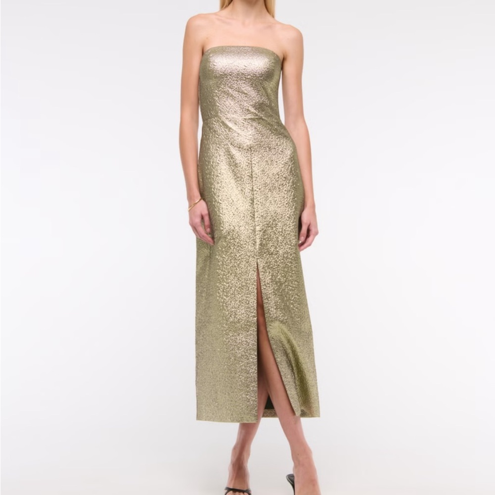 Abercrombie & Fitch Strapless Gold Dress